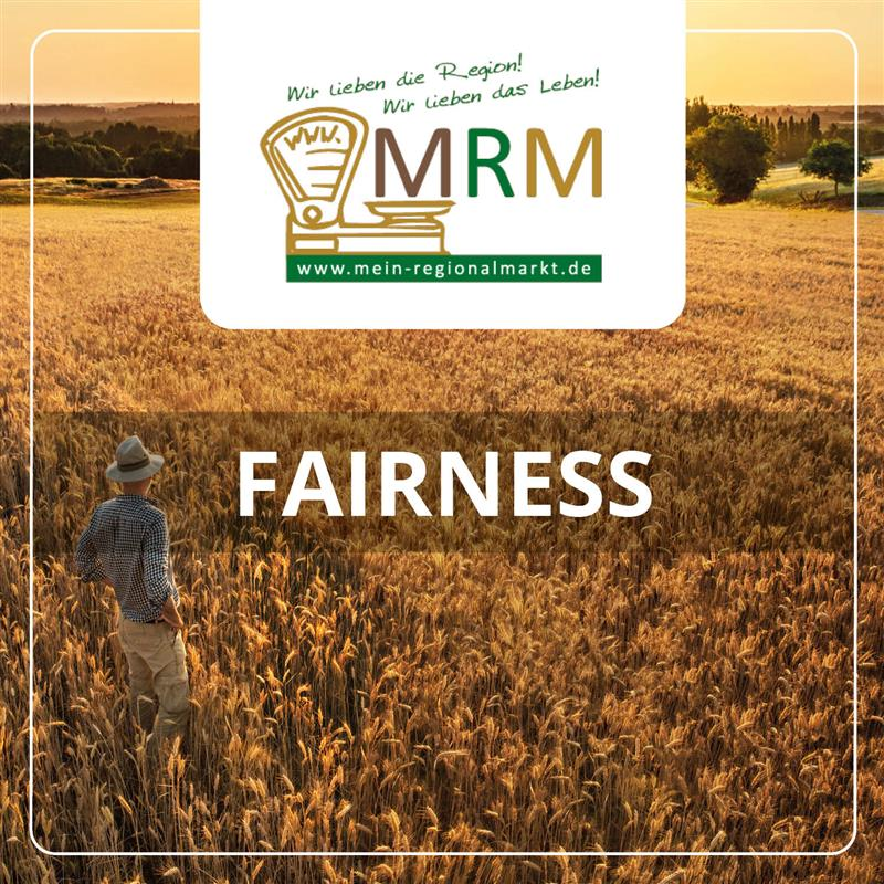 Mein-Regionalmarkt Logo, Fairness - Bild mit Bauer im Feld.
